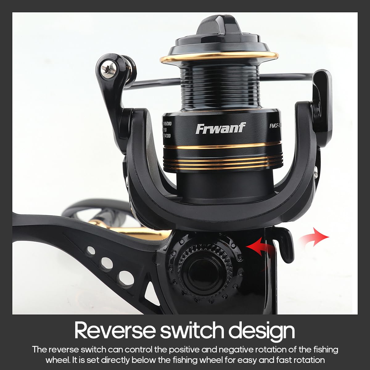 Frwanf Spinning Reel, Freshwater and Seawater Fishing Reel, Max 17.6lb Carbon Resistance, High Speed Gear Ratio, Premium New Rolling Bearing and Drive Gear, Metal Spool and Handle (FMCF2000)