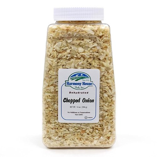 Harmony House Foods, Dried Onions, Chopped, 16 Ounce Quart Size Jar