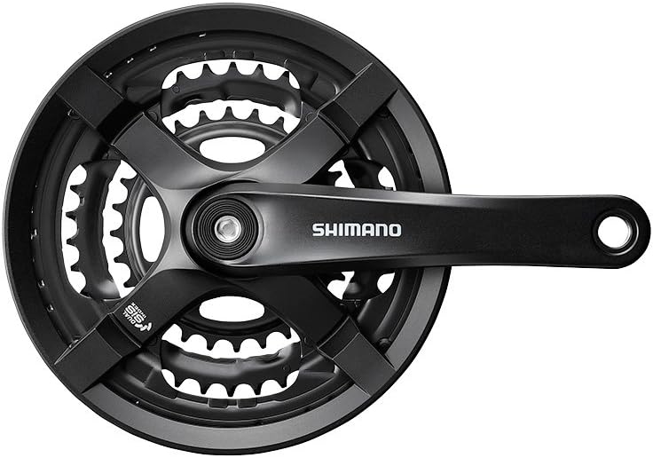 Shimano Tourney FC-TY501 Crankset - 175mm, 6/7/8-Speed, 42/34/24t, Riveted, Square Taper JIS Spindle Interface, Black