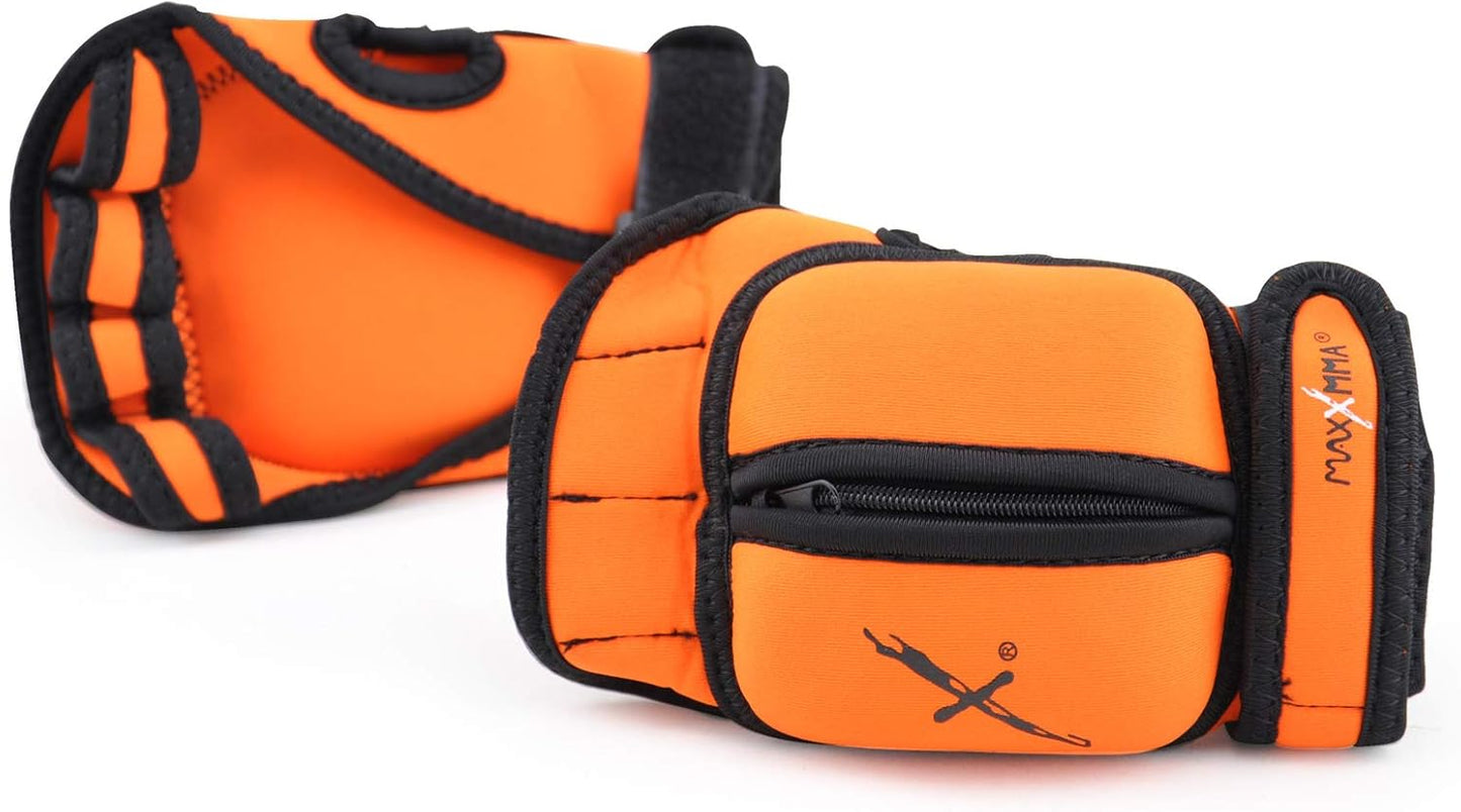MaxxMMA Adjustable Weighted Gloves, 2 lb. Set - Removable Weight (2 x 0.5 lb. Each Glove) for Sculpting MMA Kickboxing Cardio Aerobics Hand Speed Coordination Shoulder Strength