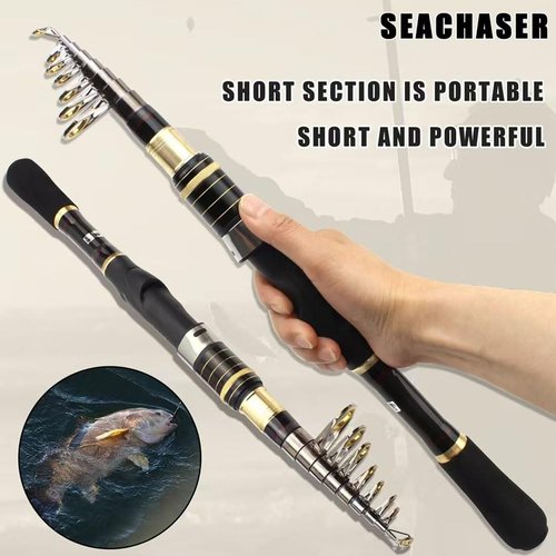 Luyianxi Fishing Rod and Reel Combo - 7.9FT Collapsible Fishing Kits, Carbon Fiber Fishing Pole Spinning Reel Lures Set with Carrier Bag, Fishing Gear for Adults Travel Saltwater Freshwater