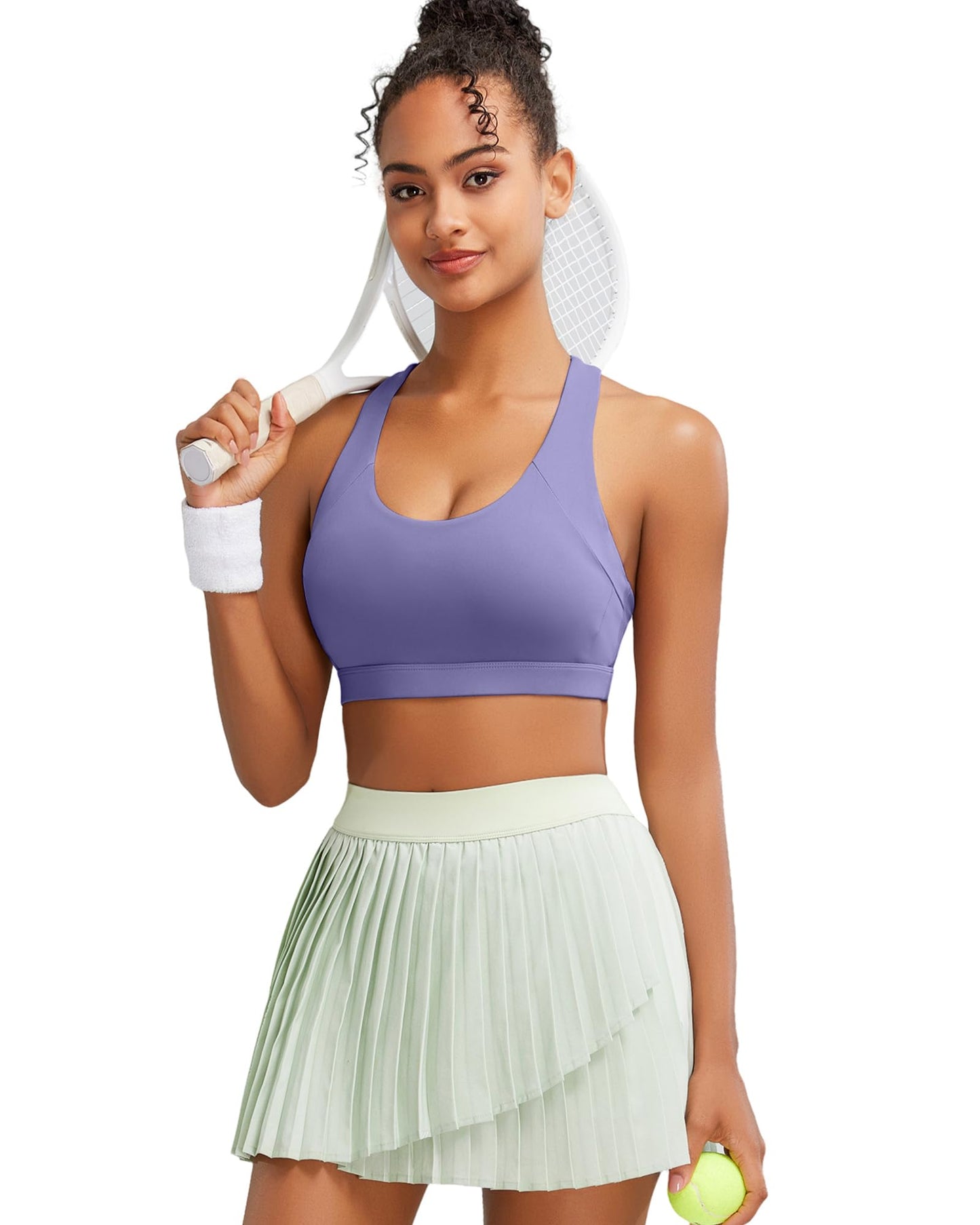 RUNNING GIRL Sports Bras for Women,Seamless Strappy Sports Bra High Support Crisscross Back with Removable Pads