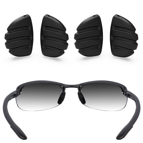 ToughAsNails 2 Pairs Replacement Nose Pads for Maui Jim Makaha MJ405/Sandy Beach MJ408/Ho'okipa MJ407 Sunglasses Black&Black