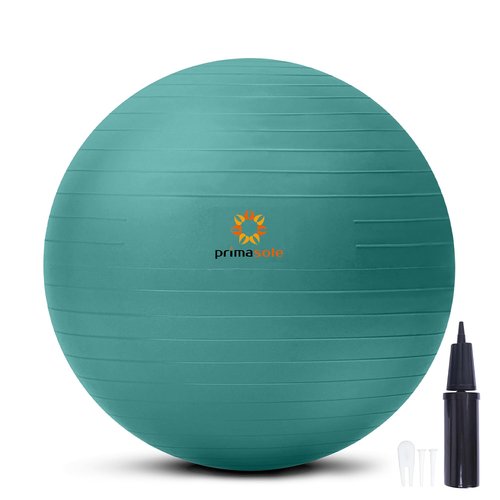 primasole Stability Ball 55cm(21.7inch- 65cm(25.6inch) Diameter Thickened Yoga for Pregnancy & Exercise - Fitness Ball for Pilates, Office Chair and Birth Support.