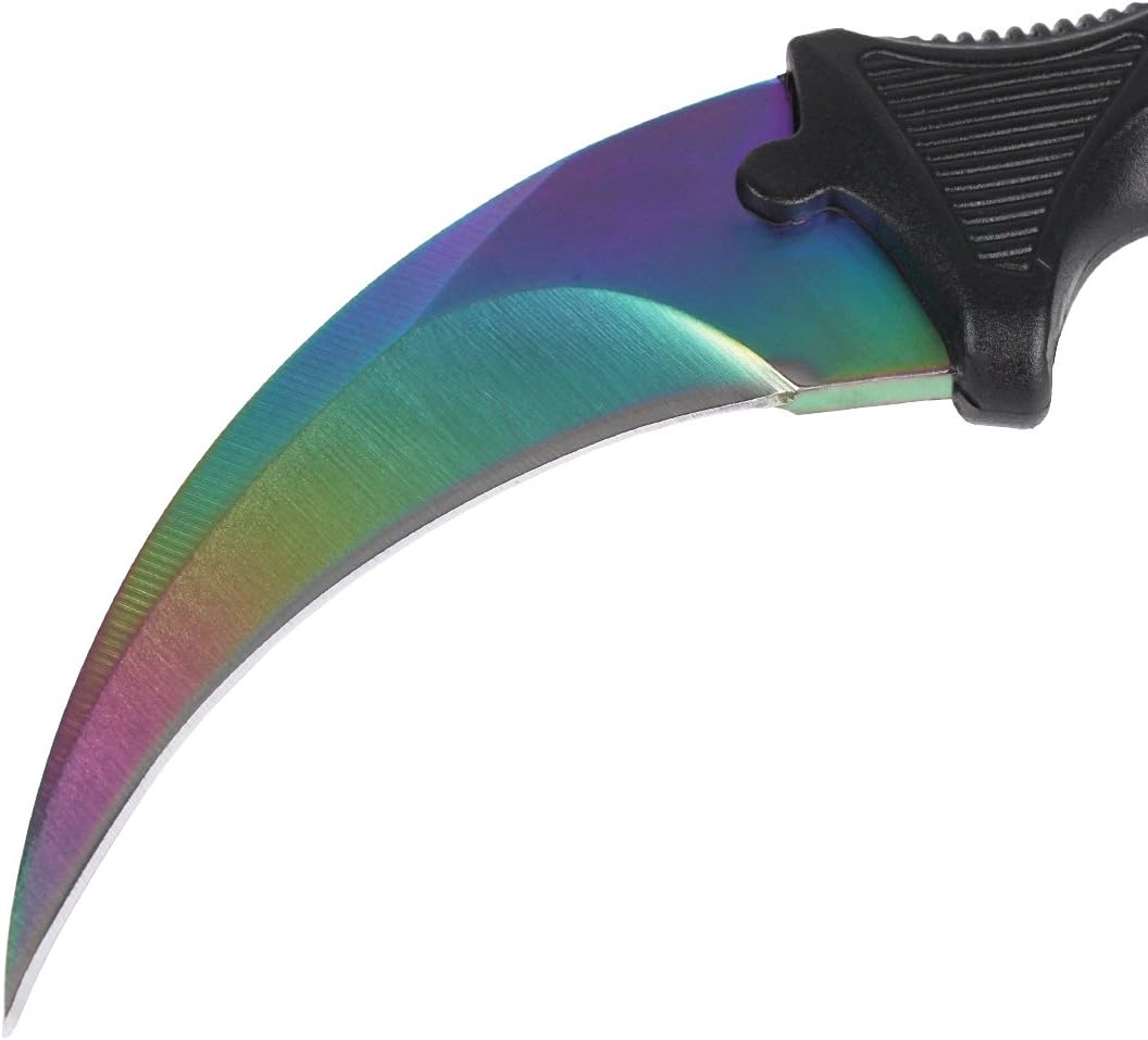 Andux Karambit Camping Hunting Tool with Cord ZD-01 (Purple-White)