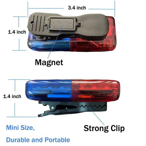 Police Personal Safety Warning Signal Clip Shoulder Light with Electronic Whistle Flashlight magnet For Outdoor Rescue,Traffic Guidance,Police patrols,Cycling,Night run,Costume Role Playing (Red/Blue)