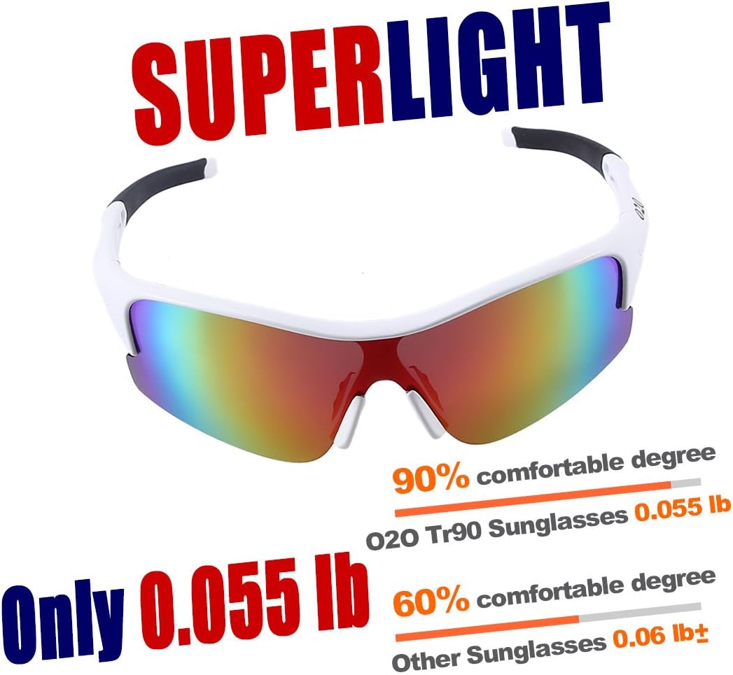 O2O Polarized Sports Sunglasses for Running Jogging Baseball Softball Men Women Teens Youth