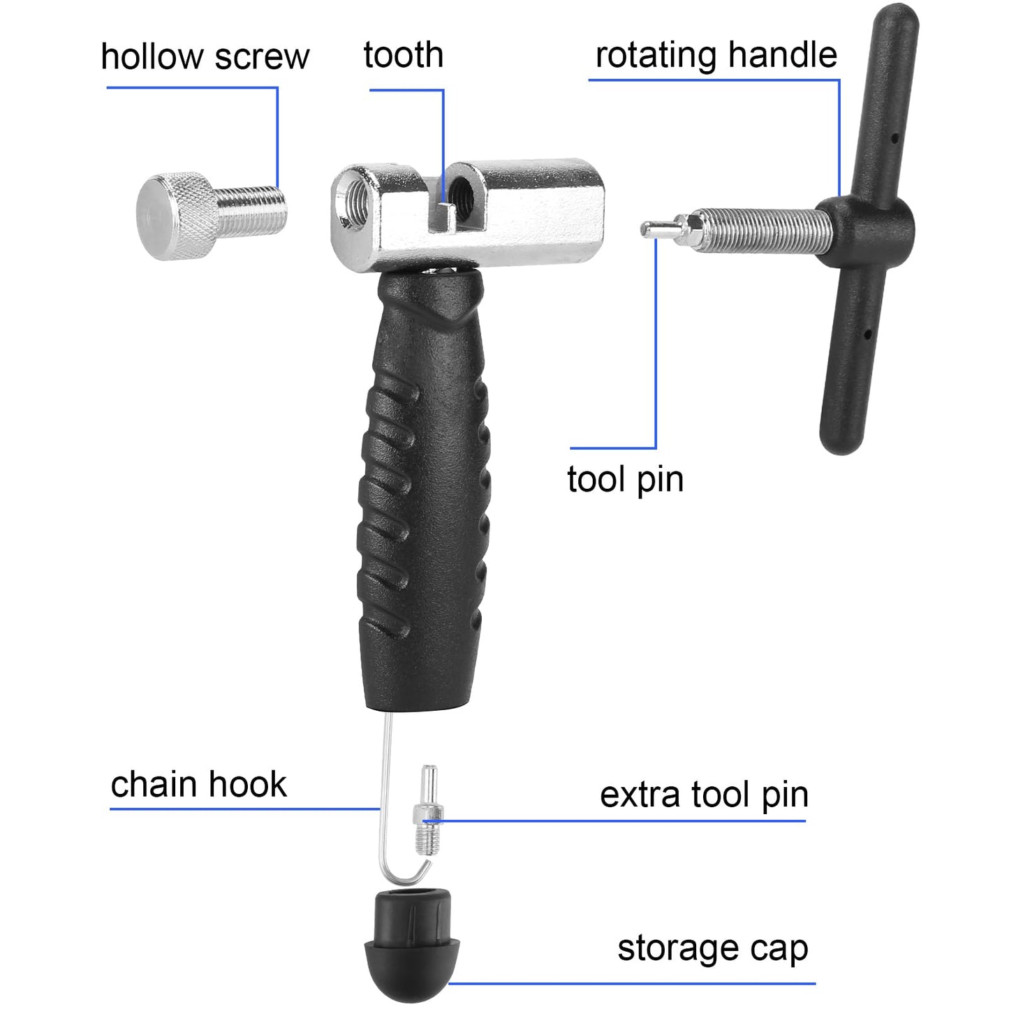 A AKRAF Professional Bike Chain Tool, Bicycle Chain Breaker - Easy Chain Cutter Removal for Rusty Chains, Compatible with 7 8 9 10 11 12 Speed Links for Road Mountain Bicycle