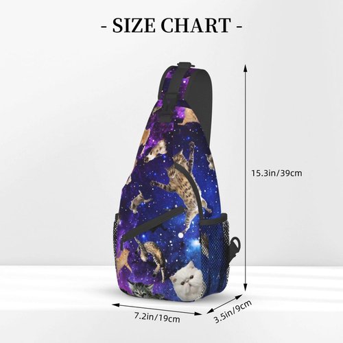Rmqsyhfz Cute Funny Cat Crossbody Sling Backpack, Cartoon Cat Chest Sling Bag Daypack Adjustable, One Size