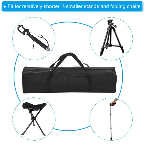 PATIKIL 27 Inch Camp Chair Replacement Bag - Nylon Folding Carrying Storage Bag for Beach With Large Zipper Shoulder Strap for Camping Travel, Black