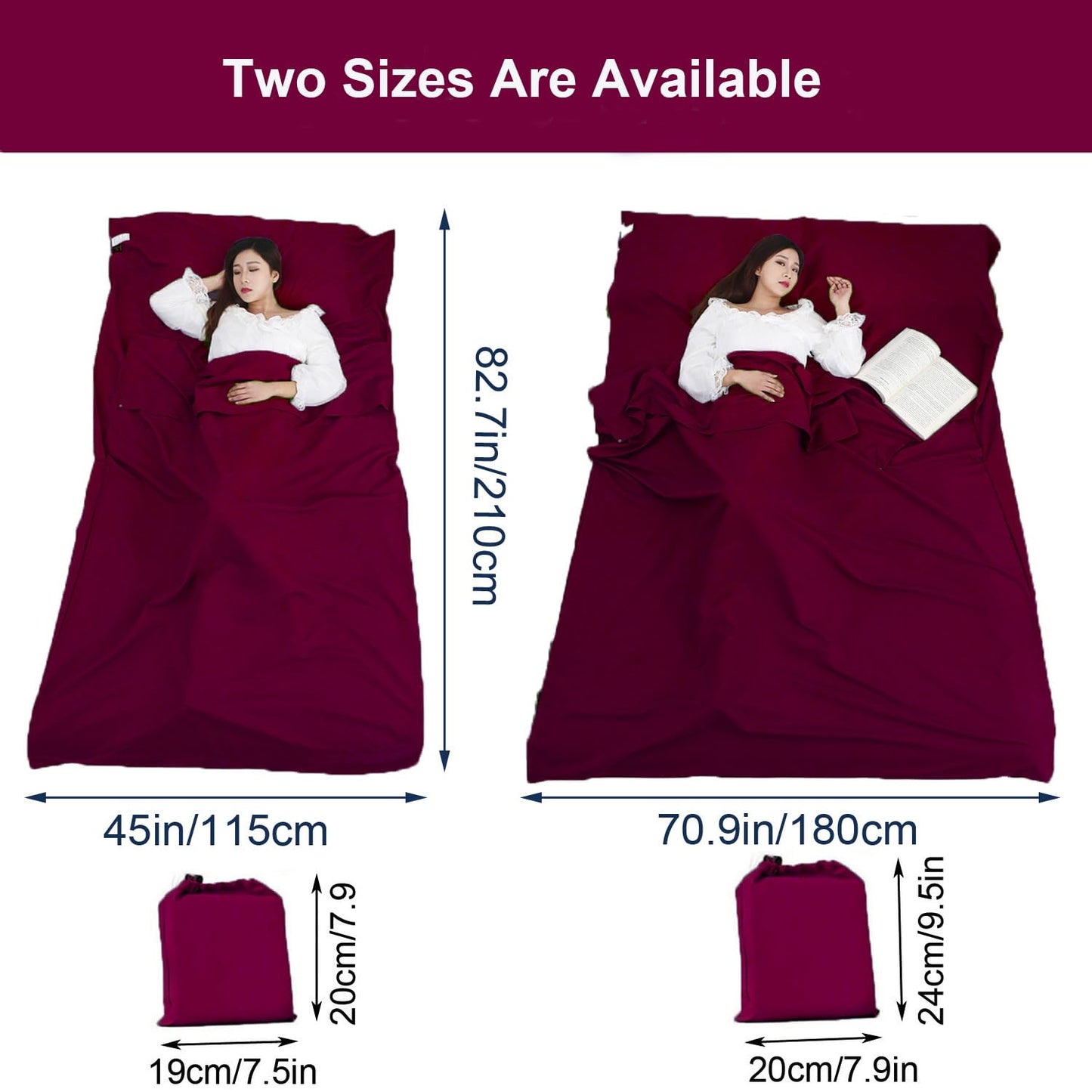 Sleeping Bag Liner Portable Travel Sleeping Sack Sheets Lightweight and Compact Camping Sheets for Adults Comfortable Liners for Traveling Hotel Camping Picnic Hostels Backpacking
