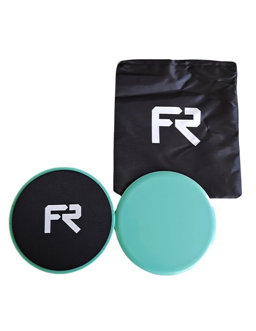 Set of 2 Core Workout Sliders with Carry Bag; Abdominal and Core Workouts; Dual Sided Exercise Gliding Discs for Use on Carpet or Hard Floors; 2 Pack (Aqua)
