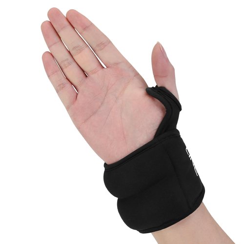Wrist Weights with Thumb Loops Lock (1 Pair) for Women & Men, 1lbs×2 Arm Weights Hand Weights Set for Walking, Running, Strength Training, Exercises, Hand Physical Therapy (Black)