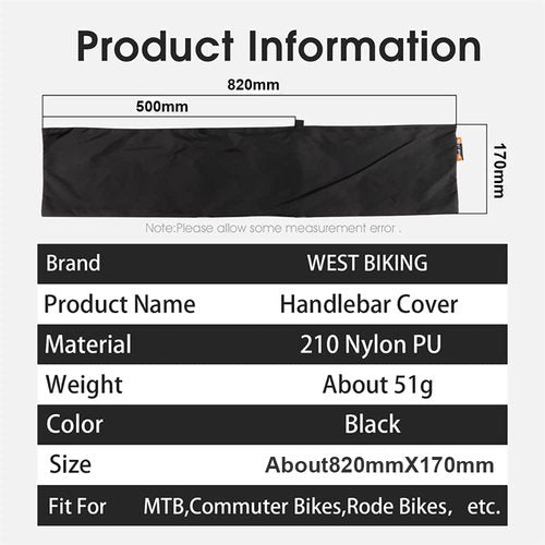 Bike Handlebar Protector Cover,Universal E-Bike Dustproof Waterproof Durable Transport Protection Case Fits Bicycle Straight Handle Bar 32*6.7in