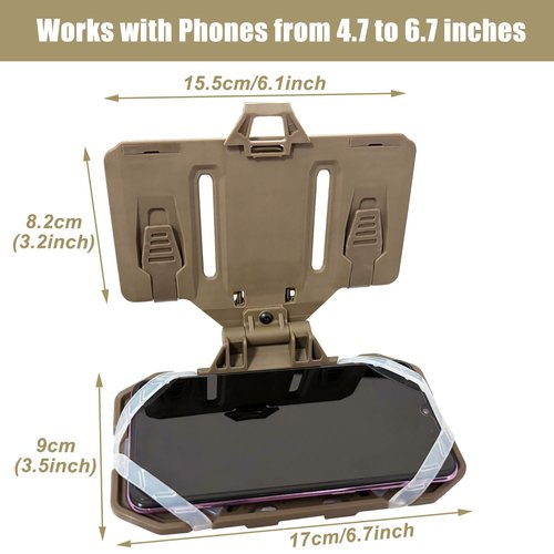 BShasrlim Tactical Vest Phone Holder, Airsoft Vest Accessories molle Mount,Universal Plate Carrier Phone Mount for Screen Size 4.7"-6.7"