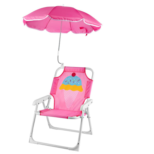 PLULON Kids Beach Chair with Umbrella Folding Lawn and Camping Chair with Summer Shade Children's Beach Chair for Pool Travel Outdoor(for 1-5 Years Old)
