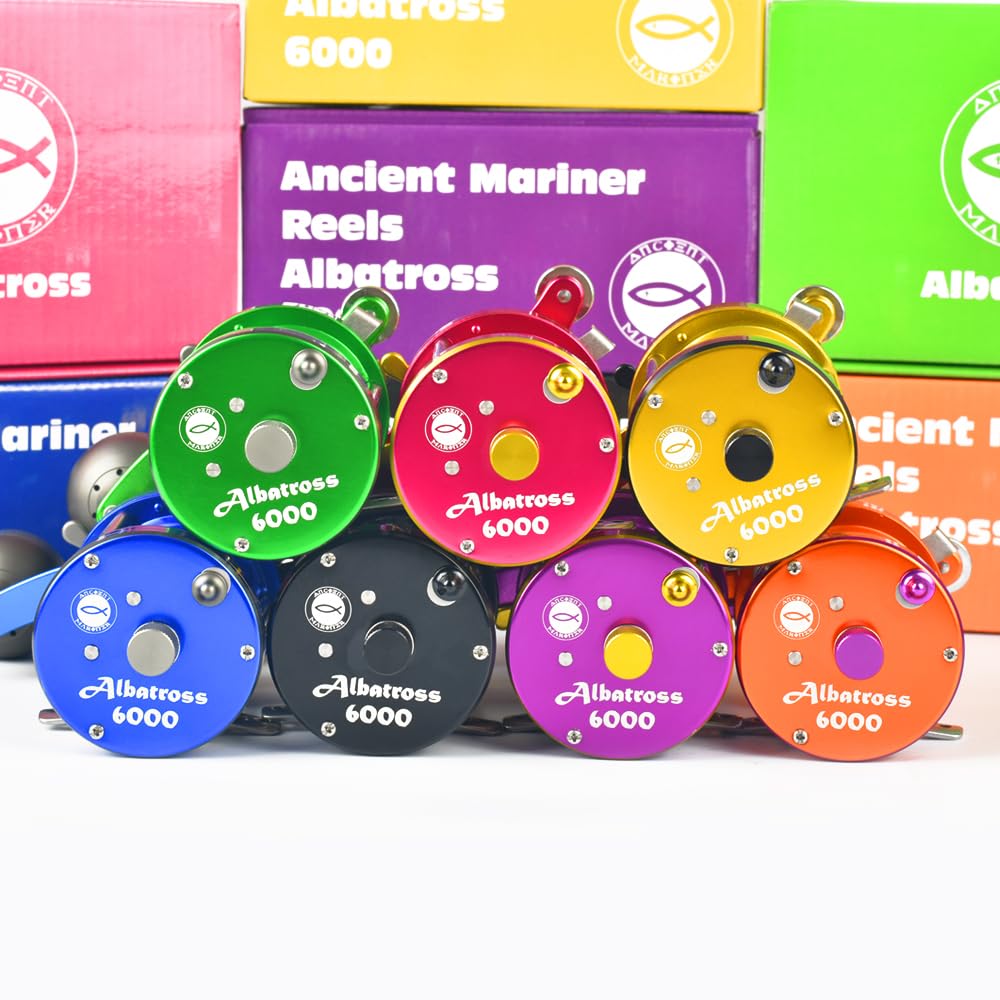 ANCIENT MARINER Albatross 6000 Catfish Reels, Conventional Round Baitcasting Reel,Pink
