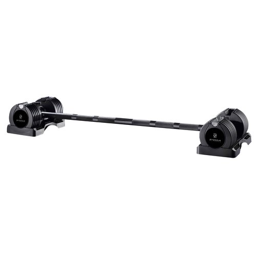 BYZOOM FITNESS 25lb Adjustable Dumbbells & Easy Bar Barbell Set
