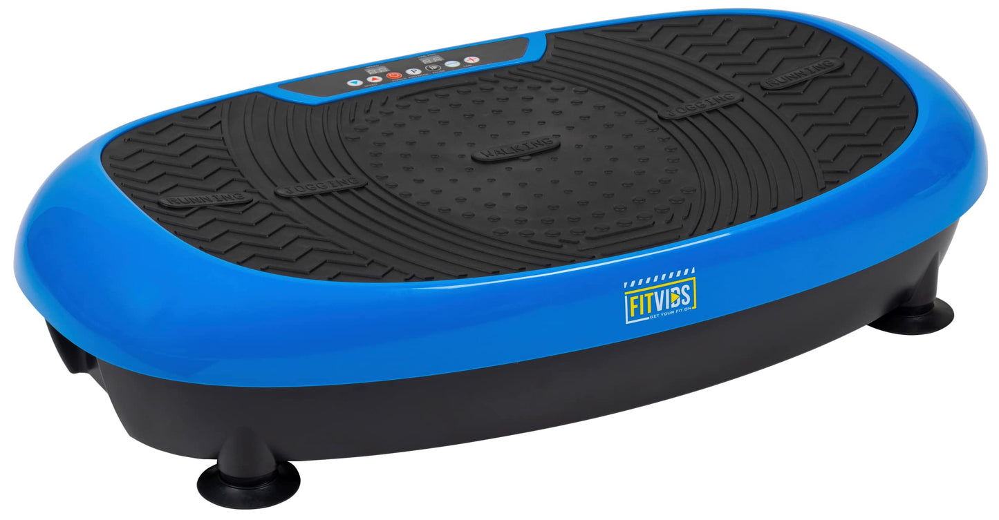 Fitvids Vibration Plate Exercise Machine Workout Vibration Fitness Platform with Resistance Loops and Resistance Band, 2D