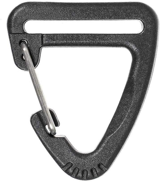 West Coast Paracord Black Plastic Triangle Carabiner Clips with Strap Slit