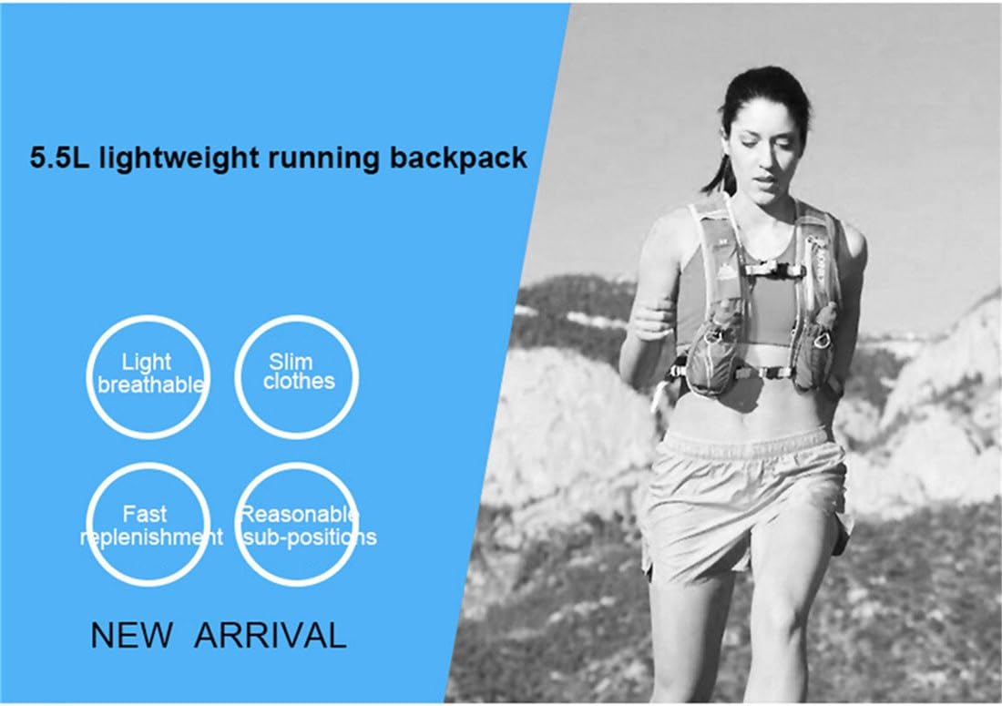AONIJIE Lightweight Unisex 5.5L Running Race Hydration Vest Hydration Pack Backpack Riding Bag