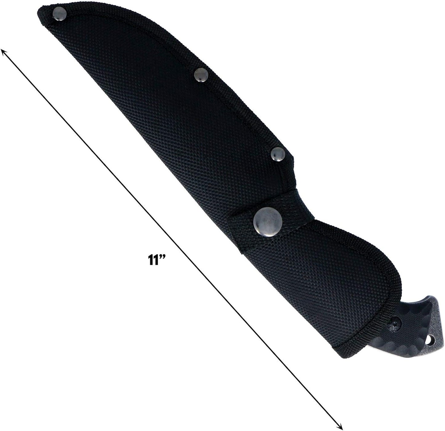 Wartech HML01 Milspec Stonewashed Blade with G10 Handle hunting Knife, 10.5" , Black