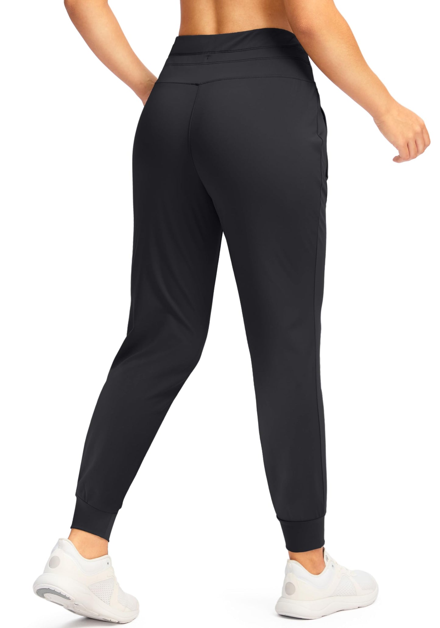 G Gradual Women's Joggers Pants with Zipper Pockets High Waisted Sweatpants Athletic Tapered Pants for Women Lounge Workout(Black,M)