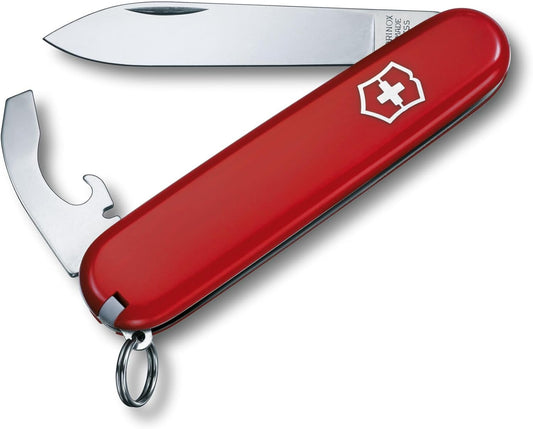 Victorinox Bantam Swiss Army Knife, 8 Function Swiss Made Pocket Knife with Large Blade, Bottle Opener and Screw Driver - Red