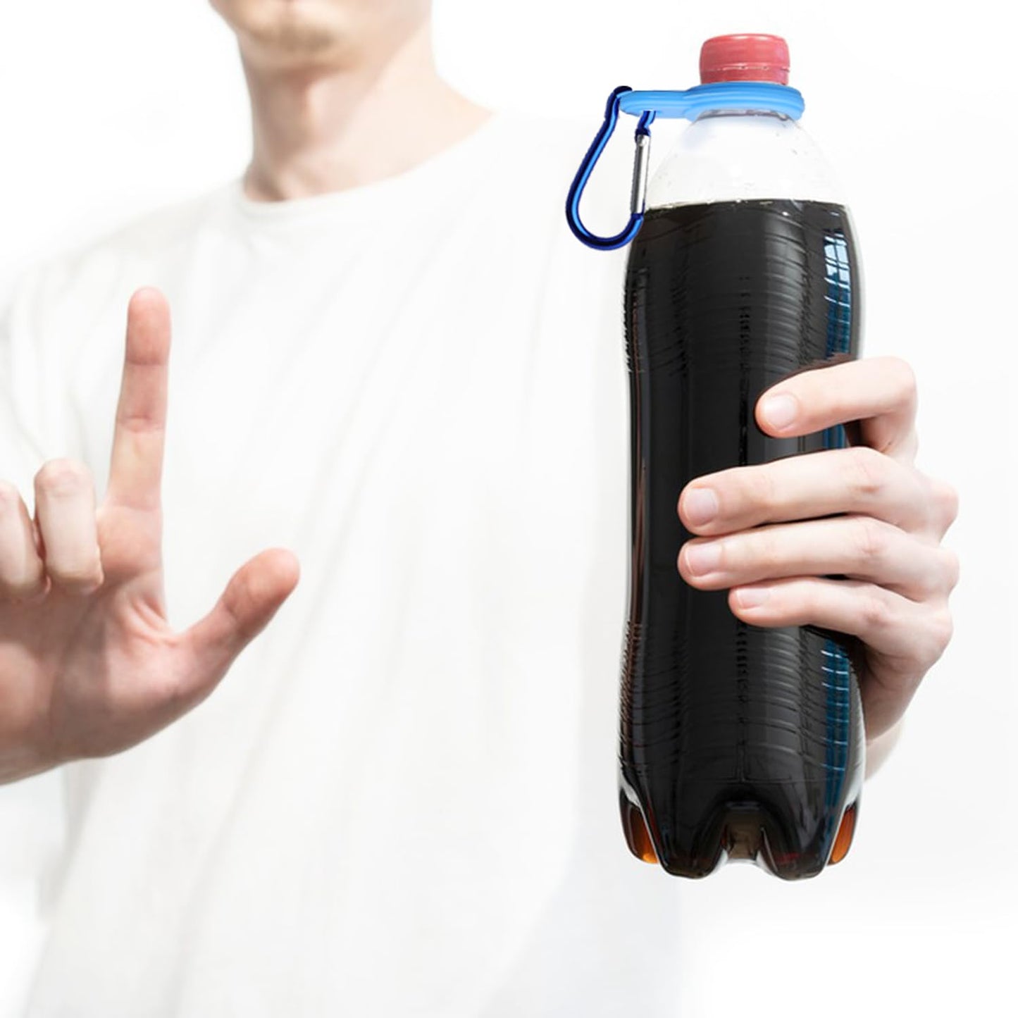 6PCS Silicone Water Bottle Buckle Holders with Carabiner Belt Clip and D-Ring Hook, Suitable for Hiking, Camping, Traveling, and Mountain Climbing