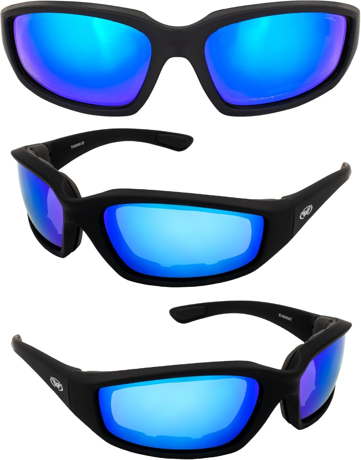 Global Vision Eyewear Black Frame Kickback Riding Glasses with GT Lenses