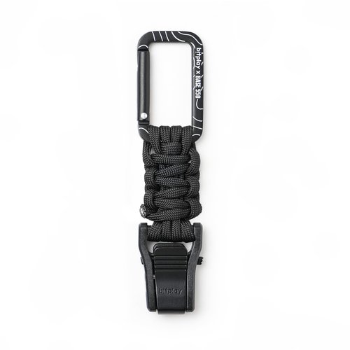 bitplay Paracord Quick-Release Carabiner - Base550/ For outdoor adventures/Camping, hiking, and gym activities/For use with hammocks, keychains, and other utility items (Dark Black)