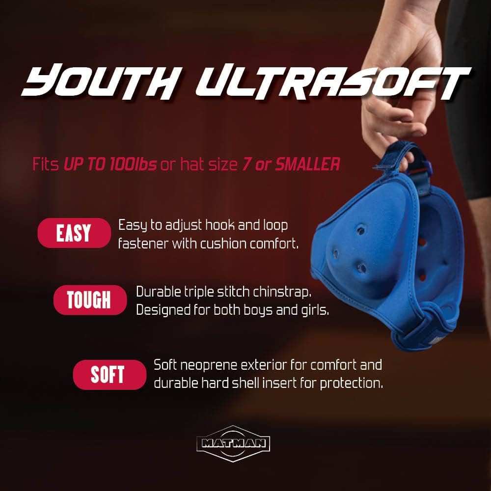 Matman Dynasty Youth Wrestling Headgear – Kids Soft & Comfortable Protective Ear Guards for Wrestling, BJJ & MMA