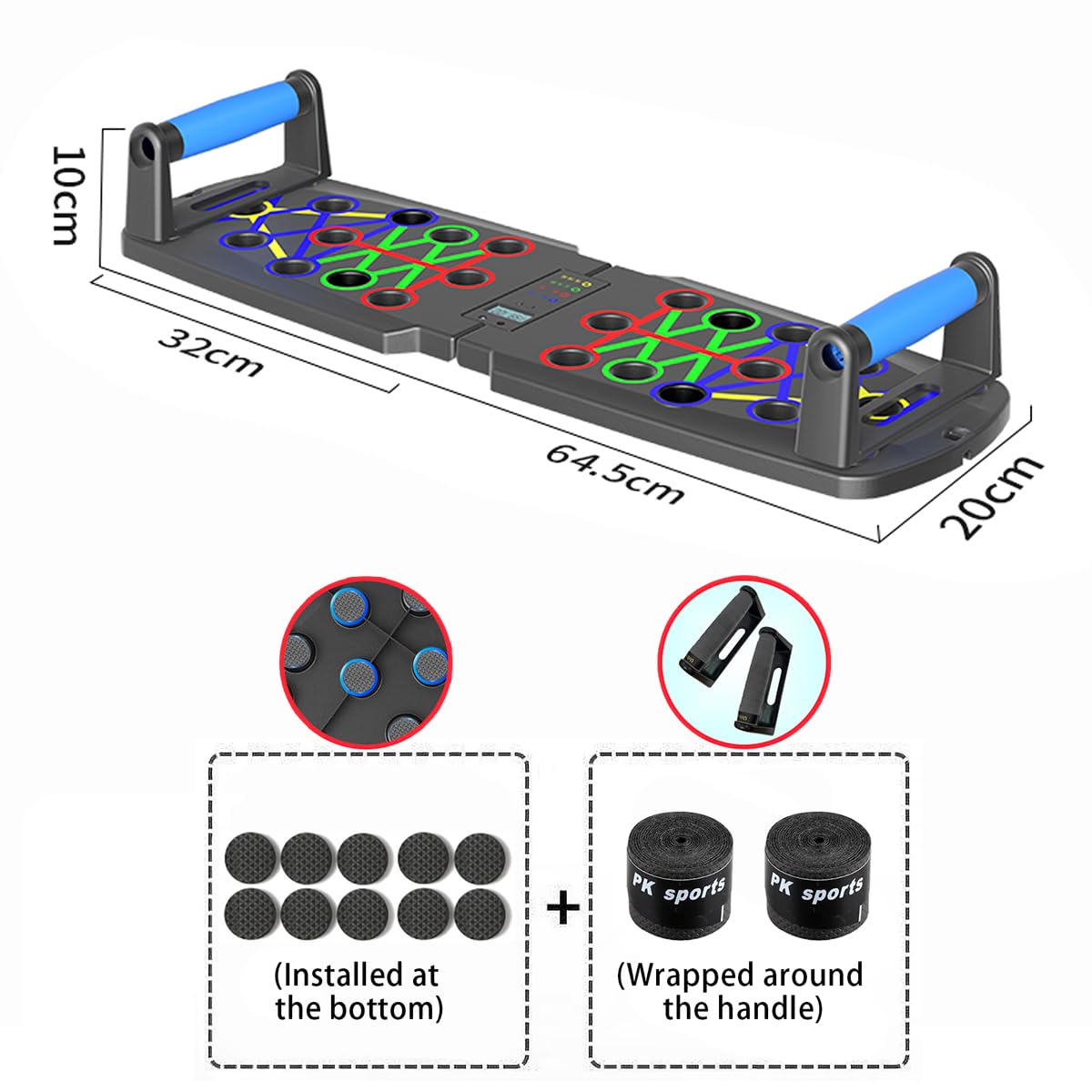 FumyFumy Push Up Board for Men, Push Up Bar at Home Workout Equipment, Pushup Handles Home Gym Exercise Fitness Equipment Portable Foldable with Counter and Wrist guards