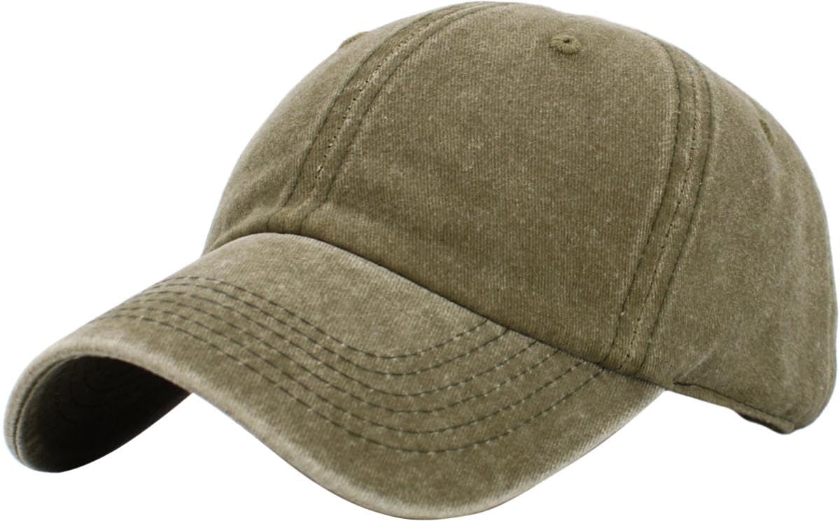 KB-PG-Low Washed Olive Original Classic Low Profile Cotton Hat Men Women Baseball Cap Dad Hat Adjustable Unconstructed Plain Cap