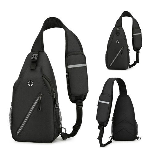 DOJUNS Crossbody Bags Sling Backpack, Sling Bag Cross body Shoulder Bag for Men and Women Chest Bag Travel Hiking Daypack (Dark Grey)
