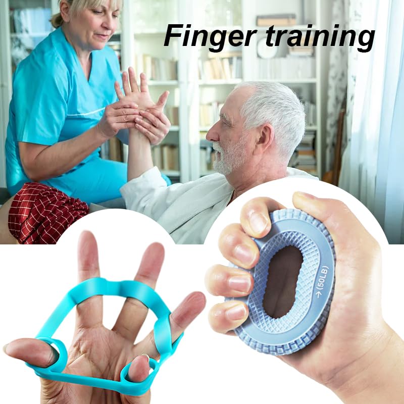 Hand Grip Strengthener, Grip Strength Trainer, Finger Exerciser 15-Piece Kit, Forearm Grip workout, Silicone Hand Gripper, Great for Rock Climbing, Targeted Strength, Home and office (Multi Color2)