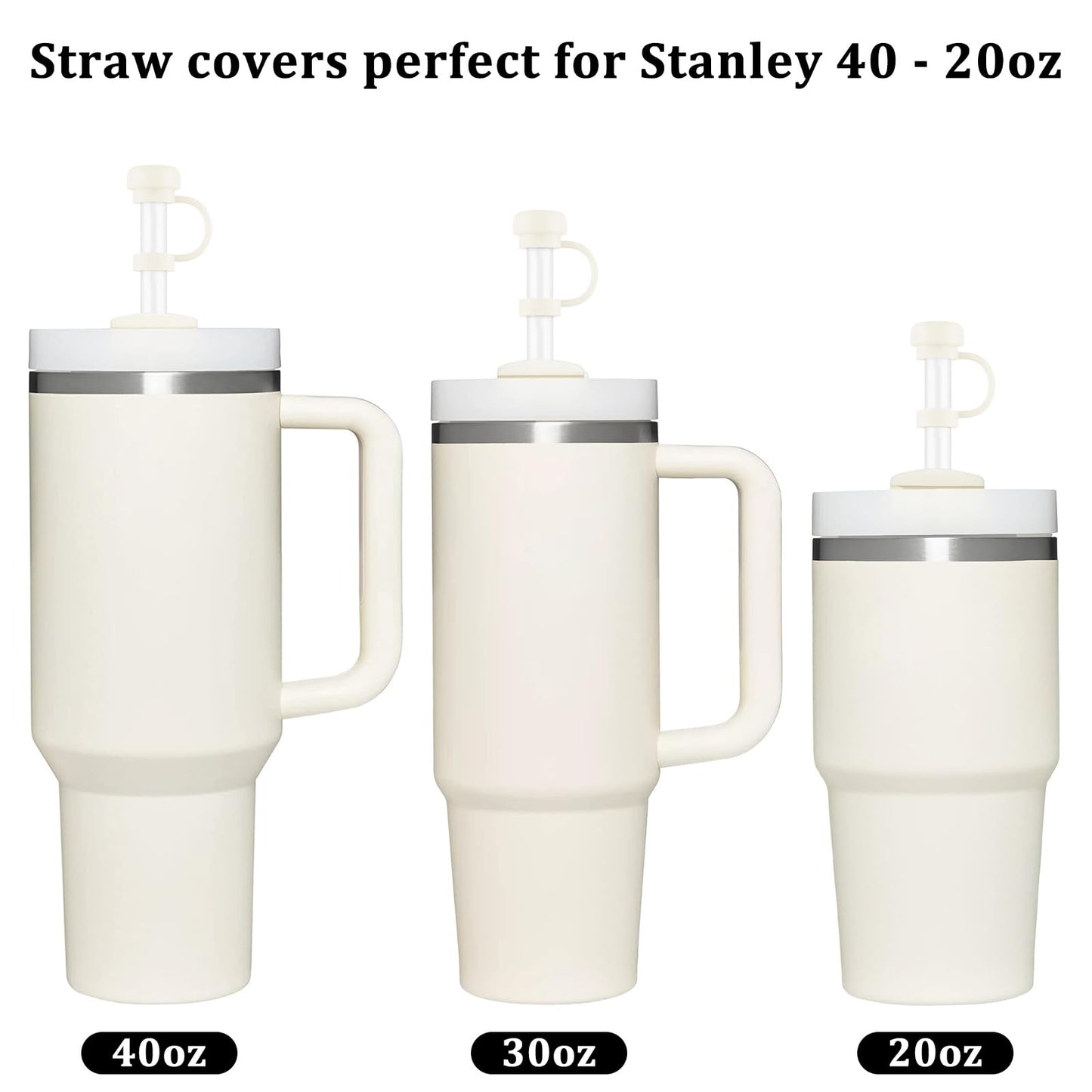 4 Pcs Straw Covers for Stanley Cup 40-20 oz, 0.4 inches Silicone Straw Cover Caps, Stanley Cups Accessories, Dust-proof and leak-proof