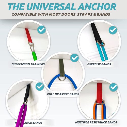 UBELT Door Anchor for Resistance Bands with Solid Rubber Ball. Great for Closed Loop Bands Physical Thereapy Home Workout Equipment… (ARMY GREEN)