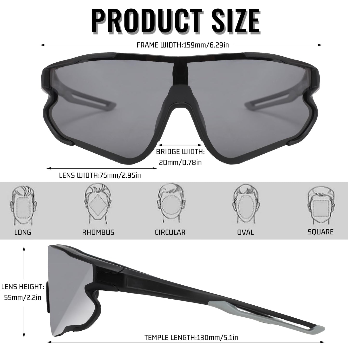 GREENTREEN Polarized Sport Sunglasses for Men Women: Cycling Glasses UV400 Protection - Lightweight Sun Glasses for Running Fishing Baseball