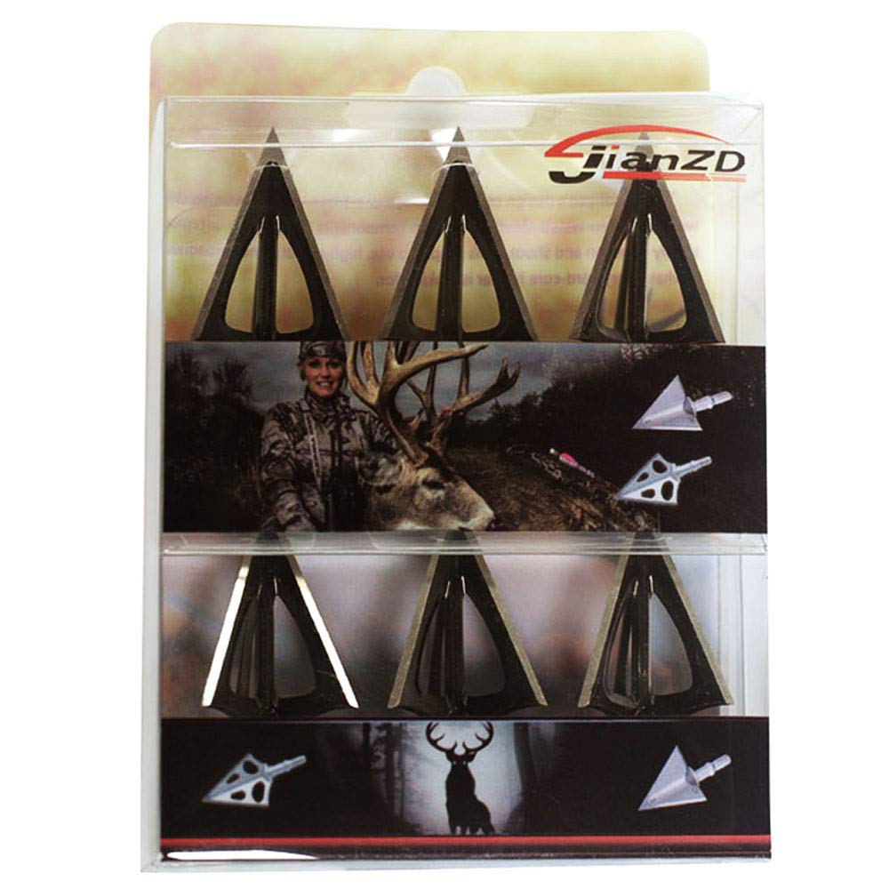 JIANZD Archery Broadheads 100 Grain Fixed Blades Screw-in Arrowheads for Crossbow Recurve Bow and Compound Bow