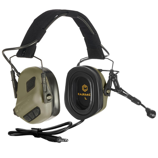 EARMOR M32 PLUS Tactical Headset for Helmet - Noise Canceling Headphones with mic for Shooting & Hunting Earmuffs, Nato TP120 Jacket, Green