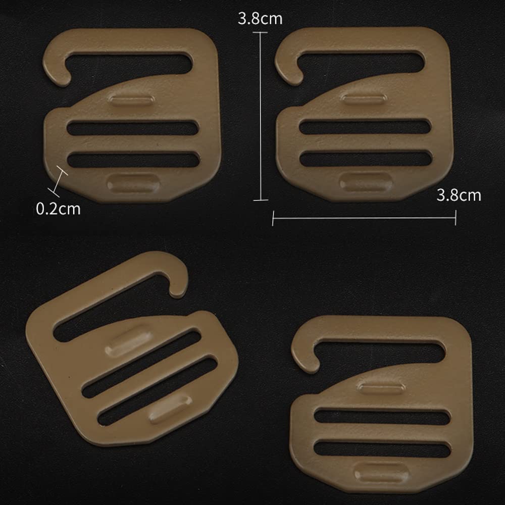 WarmHeartting 2pcs Metal Heavy Duty G-Hook Flat Steel Hanging Buckles for I Inch Webbing Tactical Gear Accessories