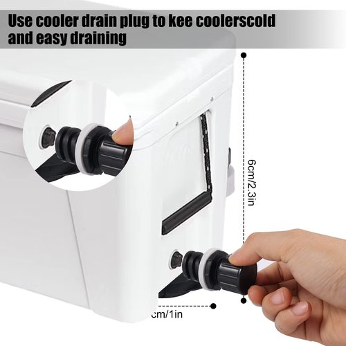 Cooler Drain Plug, Drain Plug Hose Connection Replacement Cooler Drain Plug Compatible with Yeti's Line of Roadie, Tundra, Roadie Cooler and Tank Coolers