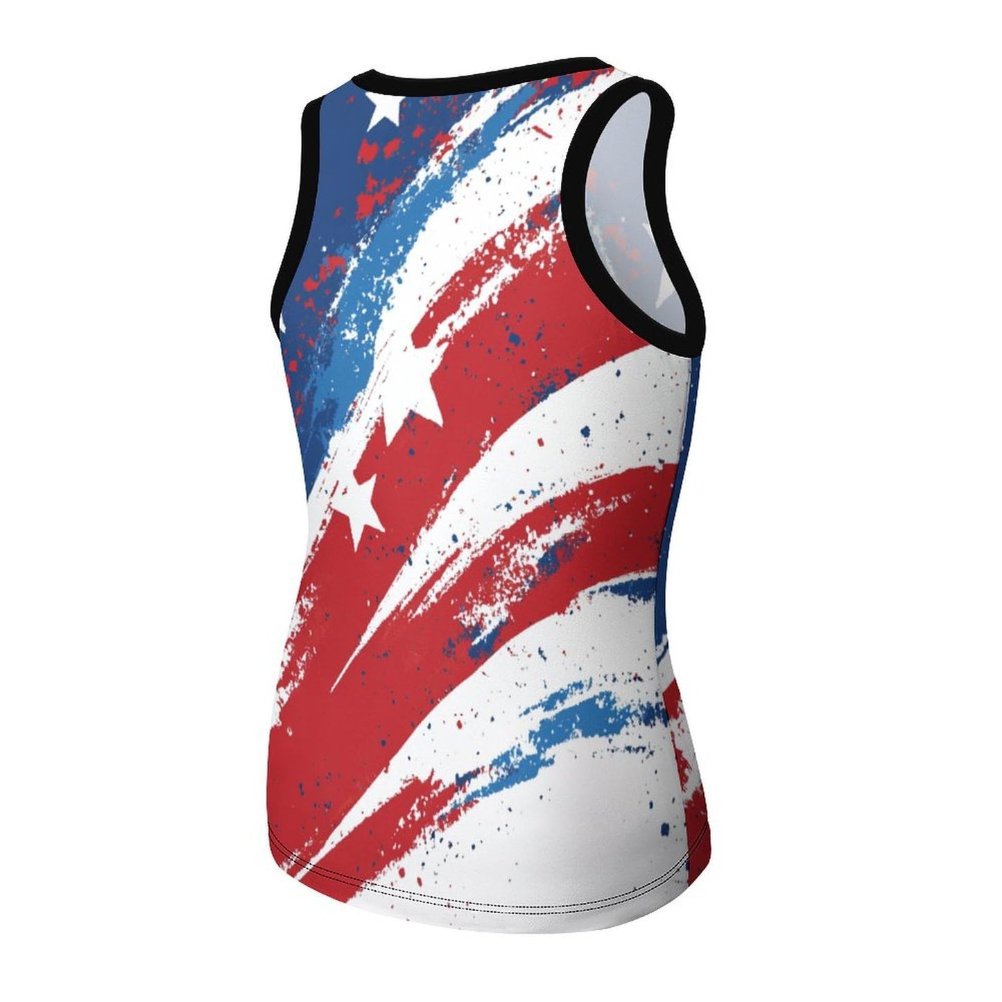 Costaric 4th of July Tops for Women Sleeveless America Flag Print Sexy Stretch Tight Tank Shirt Crew Neck Slim Fitted Vest T-Shirt Trendy Casual Summer Vacation Holiday Tee