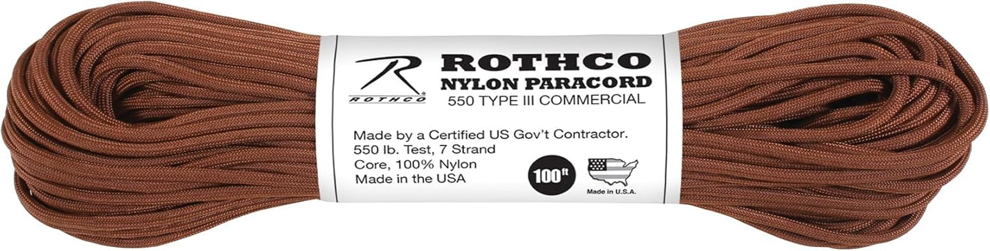 Rothco 193 Cord 550LB Nylon 100 FT/Coyote Brown