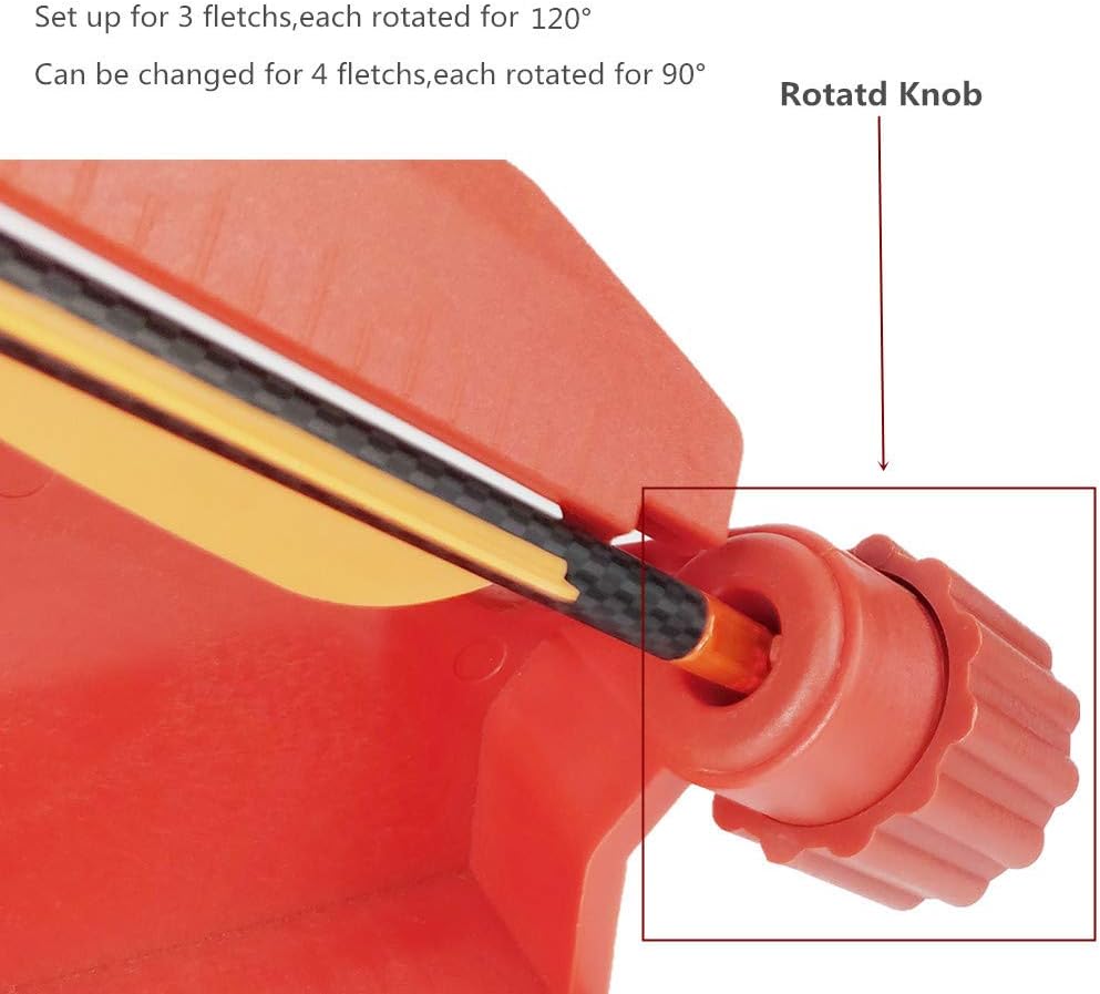 Fletching Tool Jig with Right Straight and Helix Clamps for DIY Archery Arrows Feathers Vanes (Red)