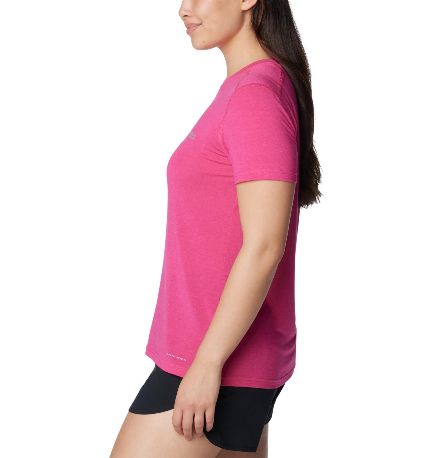 Columbia Women's Endless Trail Running Tech Tee, Ultra Pink, Large