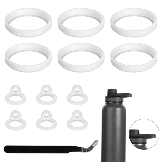 13pcs Water Bottle Lid Replacement for Thermoflask 24/32/40/64oz, Straw Gasket Replacement Accessories & Tweezers Silicone O Ring Rubber Seal Washer Part Compatible with Thermoflask Chug Spout Lid