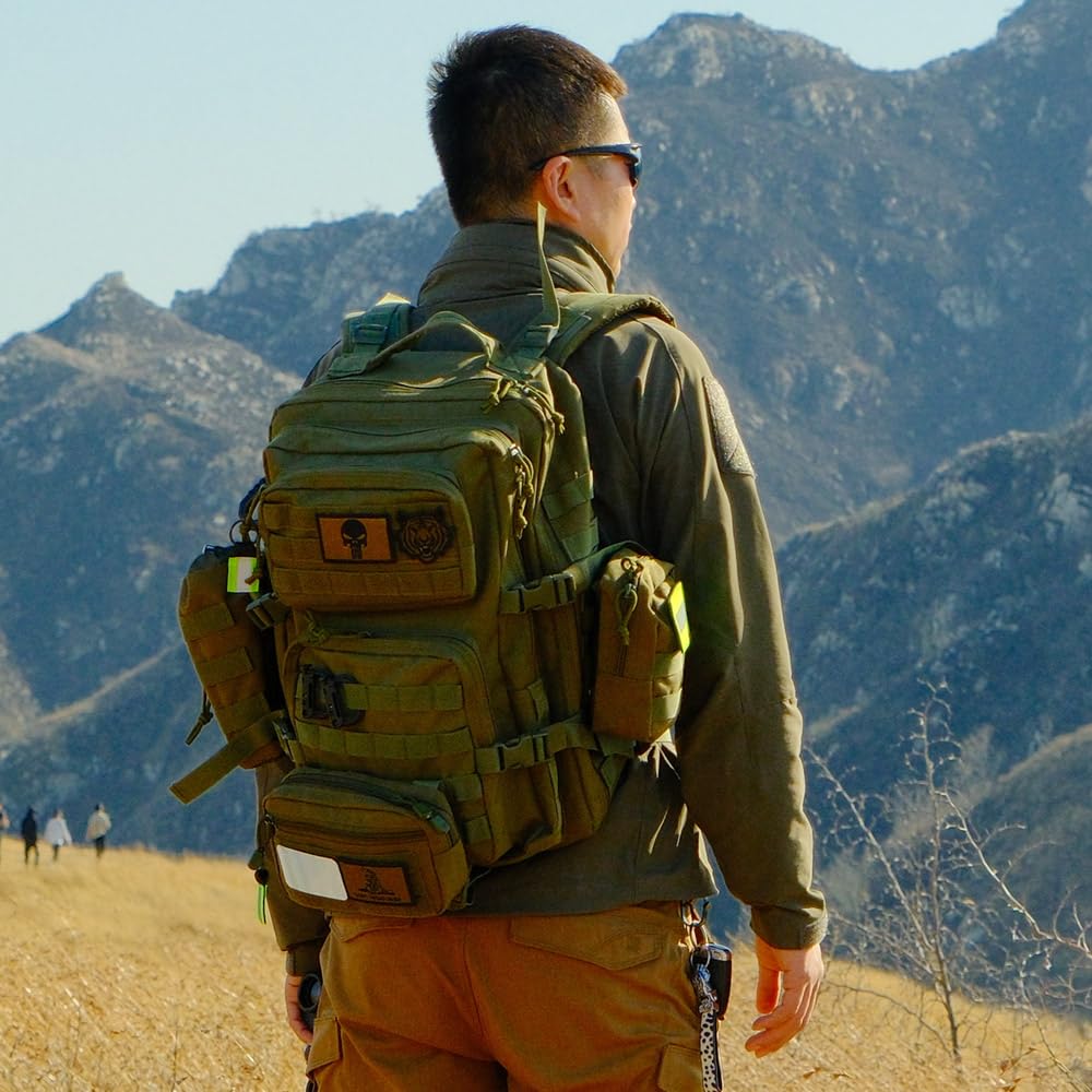 4 Pack Tactical Pouches, Molle Pouches for Backpacks, Molle Water Bottle Pouch, Backpack Attachments (Black)