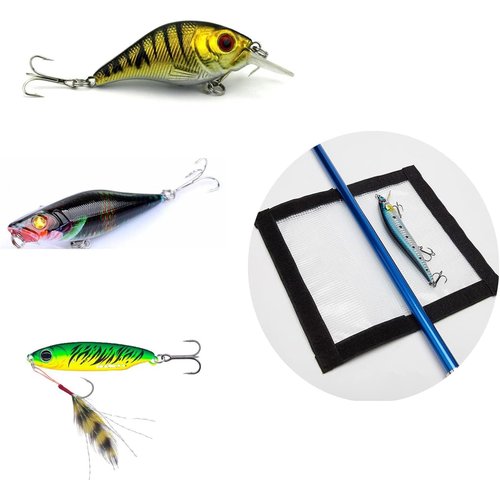 MOPHOEXII Fishing Lure Wraps 4-10 Pack Durable Clear PVC Lure Wrap for Fishing Rod Saltwater Hook Covers Fabric Lure Protector